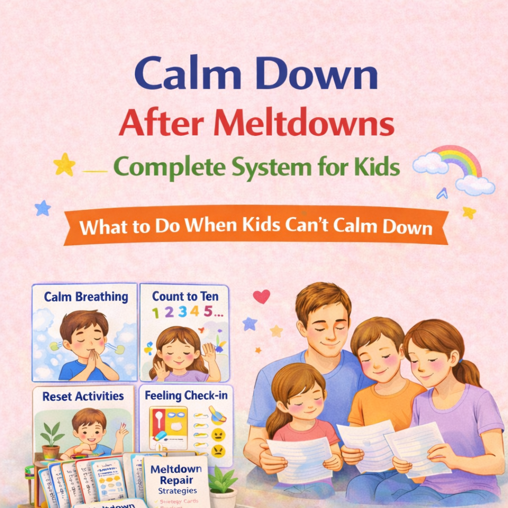 Meltdown Repair Strategy Cards After Meltdown | Bundle of 18 Printables, Guides, and The Complete System